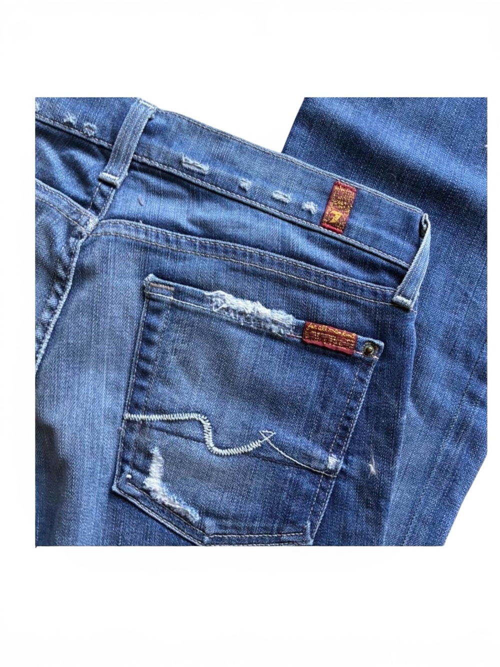 7 For All Mankind Adriana Lima Bootcut Distressed Pocket